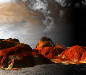 Artist impression of Io's surface
