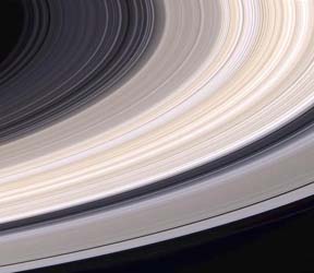 Close up of Saturn's rings