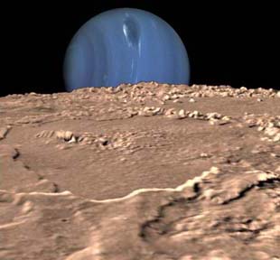 neptune on triton's horizon