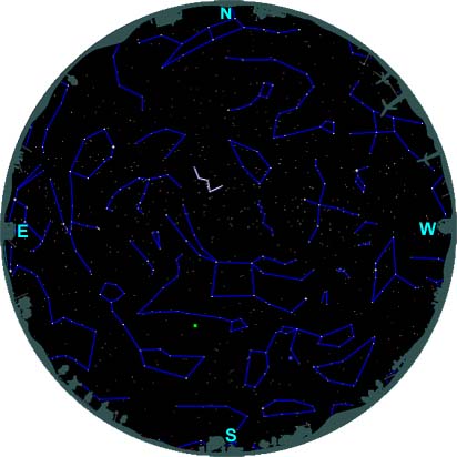 finding Cassiopeia northern hemisphere